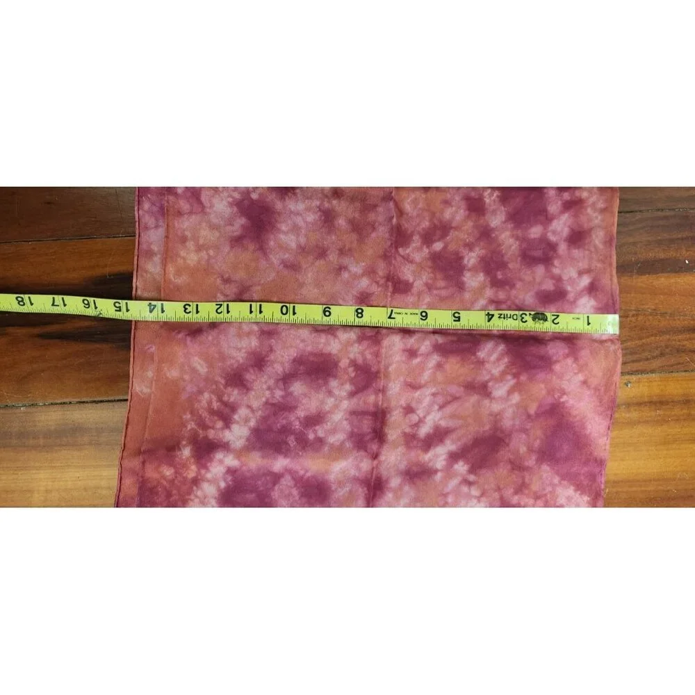 Shibori Dyed Silk Scarf Pink Orange Handmade Artisan Janice Patrignani Long Wrap